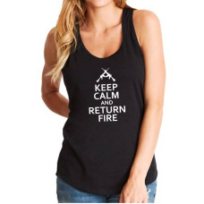 "Keep Calm and Return Fire" Racerback Tank Top
