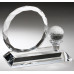 Golf Ball And Faceted Circle Crystal Award