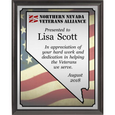 Heat Transfer Plaque, Silver Plate, Nevada Theme Heat Transfer Plaque, Silver Plate, Nevada Theme