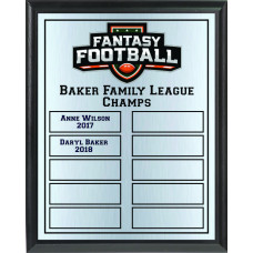 Black and Orange Fantasy Football Perpetual Plaque