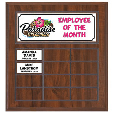Routed Full-Color Perpetual Plaque, Brown with 12 White Full-Color Plates Routed Full-Color Perpetual Plaque, Brown with 12 White Full-Color Plates