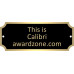 1" x 2 1/2" Black Brass Plate with Gold Border, Engraved 1" x 2 1/2" Black Brass Plate with Gold Border, Engraved
