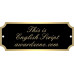 1" x 2 1/2" Black Brass Plate with Gold Border, Engraved 1" x 2 1/2" Black Brass Plate with Gold Border, Engraved