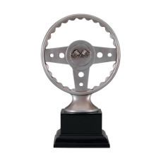 Pewter Steering Wheel Resin Trophy, 7" Pewter Steering Wheel Resin Trophy, 7"