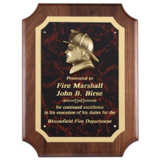 Red Marble Firefighter Plaque
