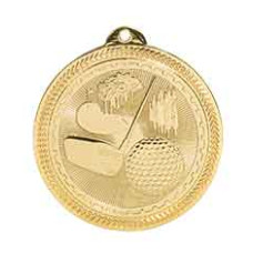 Golf BriteLazer Medal with Neck Ribbon
