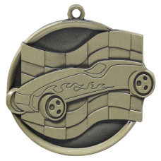 2 1/4" Pinewood Derby Flame Car Racing Flag Medal 2 1/4" Pinewood Derby Flame Car Racing Flag Medal