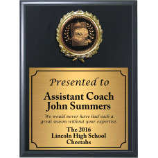 Economy Heat Transfer Coach Plaque with Black and Gold Coach Medallion Economy Heat Transfer Coach Plaque with Black and Gold Coach Medallion