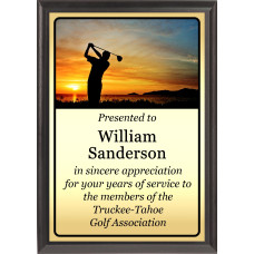 Sunset Swing Golf Plaque