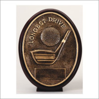 Oval Longest Drive Golf Resin Trophy