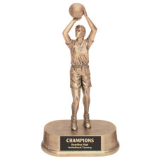 9 1/4 inch Antique Gold Female Basketball Resin 9 1/4 inch Antique Gold Female Basketball Resin
