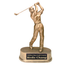 9 inch Antique Gold Female Golf Resin