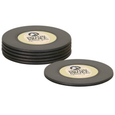 6 Pc Matte Black Plastic Coaster Set