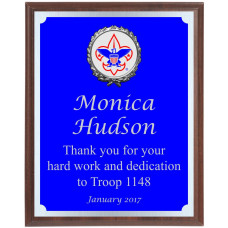 Engraved Blue And Silver Boy Scout Plaque BSP3