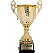 Gold Metal Cup Trophy on Plastic Base, 15 ¾"