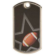 2 inch Black-Silver Football Star Dog Tag