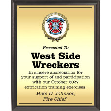 Heat Transfer Plaque with Gold Plate and Raised Medallion Holder Heat Transfer Plaque with Gold Plate and Raised Medallion Holder