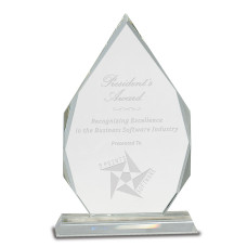 Crystal Diamond on Clear Pedestal Base, Large