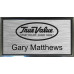 Black Plastic 1 1/2" x 3 Name Badge with Square Corners