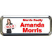 Silver Plastic 1" x 3 Name Badge with Round Corners