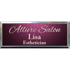 Silver Plastic 1" x 3 Name Badge with Square Corners