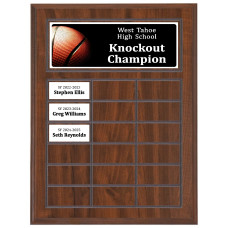 Routed Full-Color Perpetual Plaque, Brown with 18 White Full-Color Plates Routed Full-Color Perpetual Plaque, Brown with 18 White Full-Color Plates