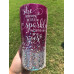 Magenta and Silver Glitter Tumbler