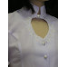 Heart Neck Short Sleeve Bridal Blouse, White