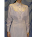 Long Sleeve Bridal Blouse, White with Off-White Fringe